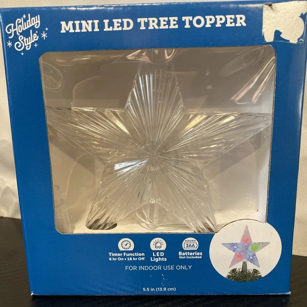 MINI STAR LED TREE‎ TOPPER AA BATTERIES NOT INCLUDED